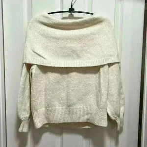 Anthropology Cream Off White Sweater Cotton Blend Women’s Sz XS Neutral